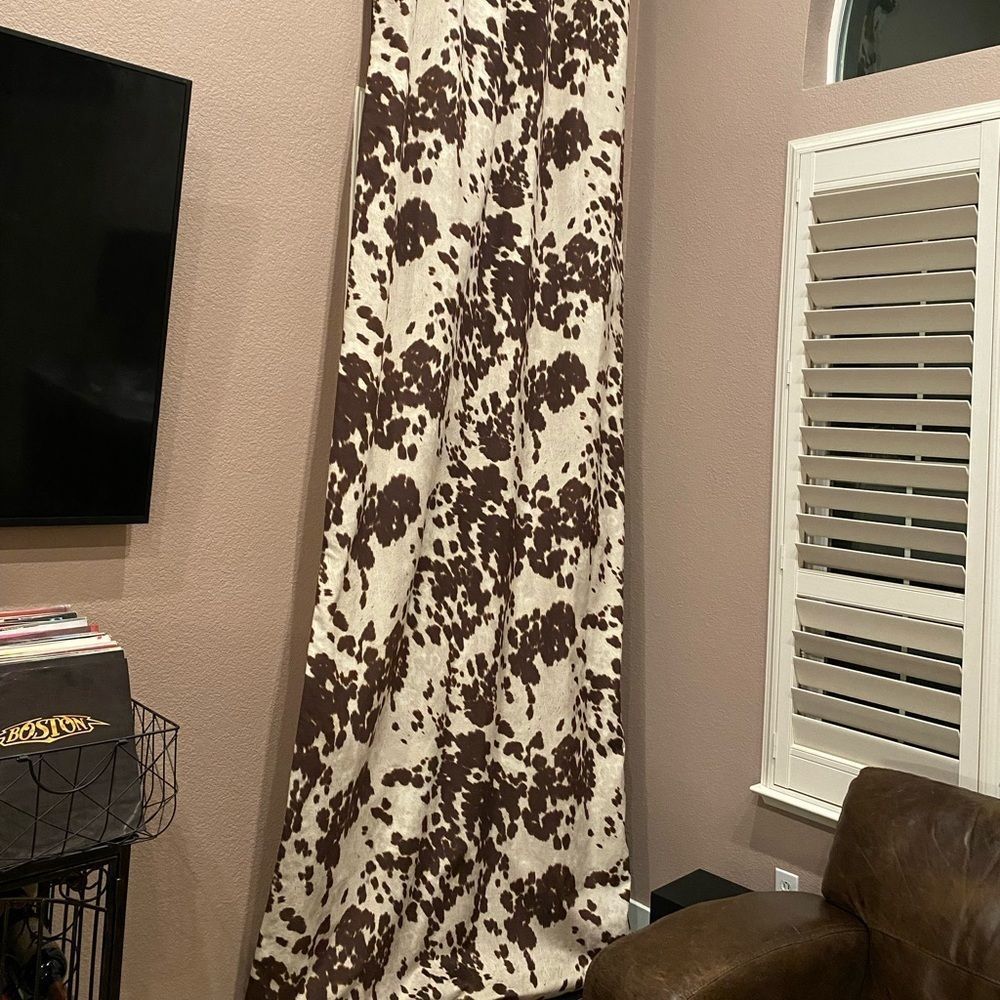 Three custom cowhide drapes